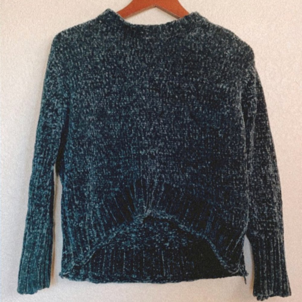 Dark turquoise velvet sweater
